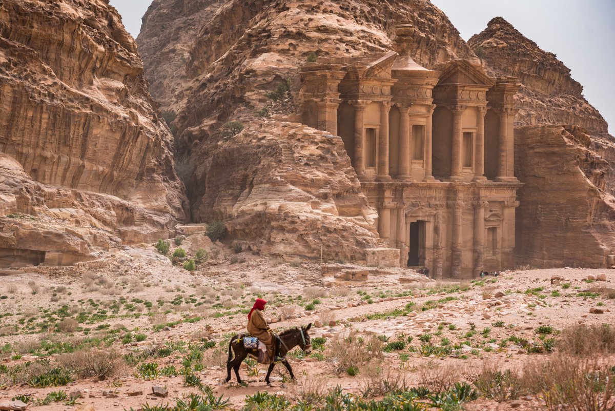 Man on camel in Petra, Jordan