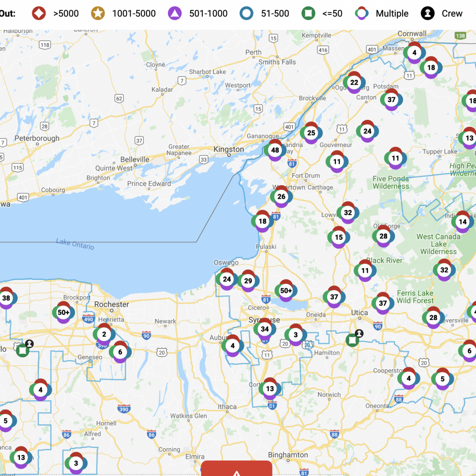 National Grid Outage Map New York Pennsylvania Maine