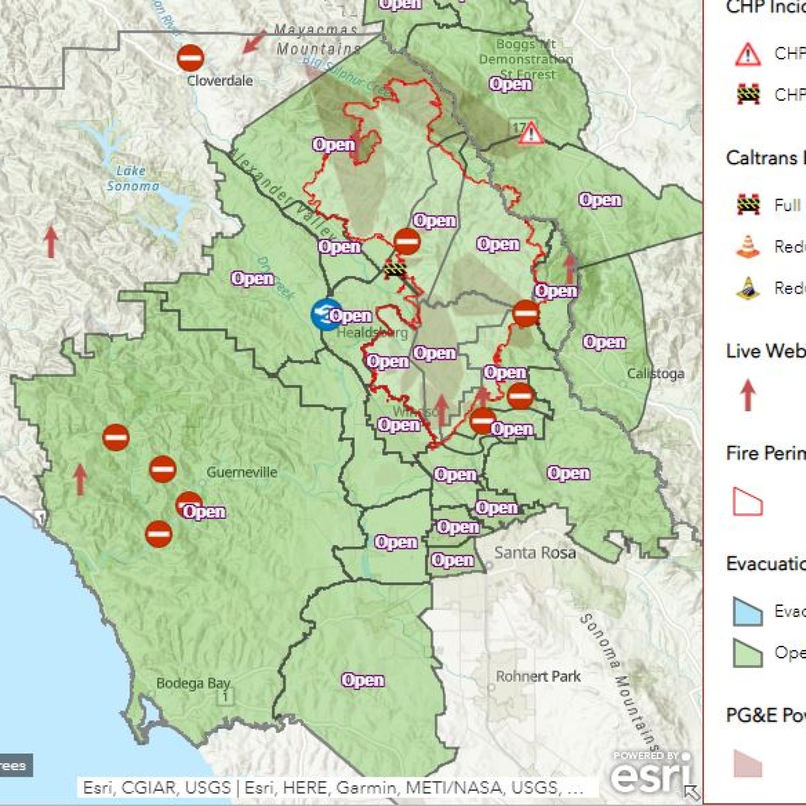 What California Fires Are Still Burning Map Of Kincade Fire