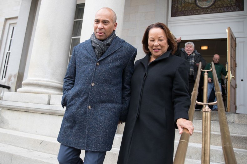 Deval Patrick Hands In Paperwork