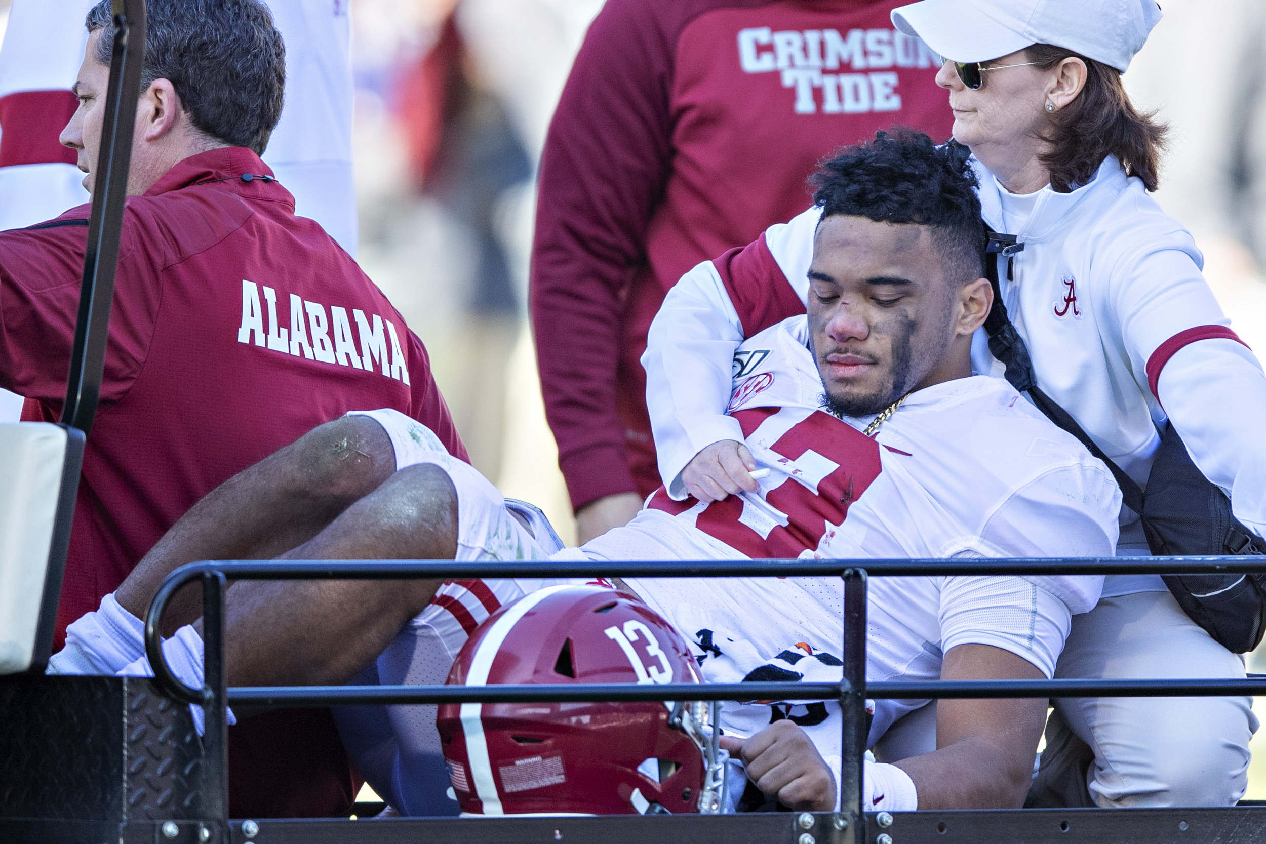 Tua Tagovailoa torches Mississippi State but exits with serious injury