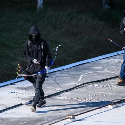 Hong Kong, students, bow and arrow, University Hong Kong, students, bow and arrow, University