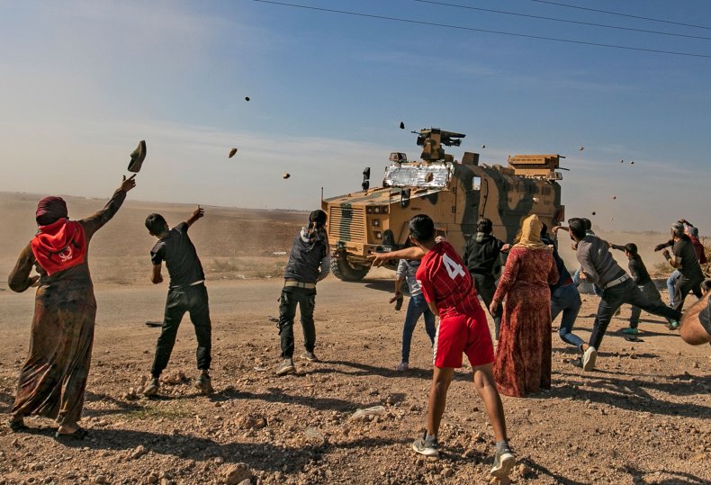 syria turkey patrol invasion stones