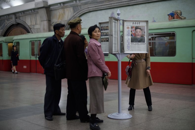kim jong un north korea newspaper subway