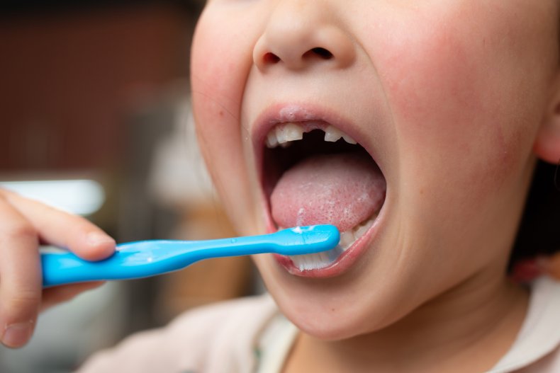 brushing teeth