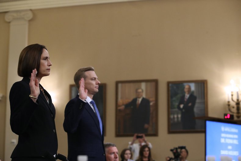 Fiona Hill David Holmes testify impeachment hearing