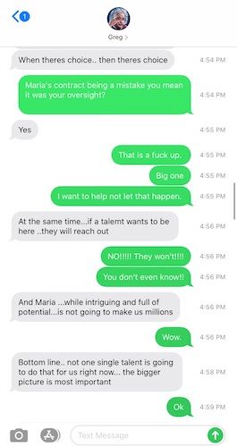 ROH text message exchange