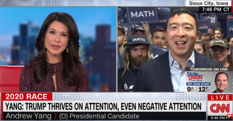 andrew yang msnbc media blackout