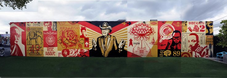 A mural by Shepard Fairey at Wynwood Walls A mural by Shepard Fairey at Wynwood Walls