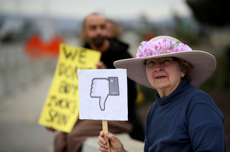 Facebook protester