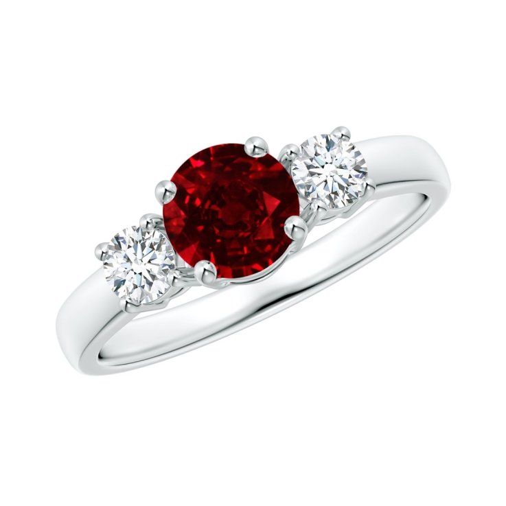 Ruby & Diamond Three Stone Ring Ruby & Diamond Three Stone Ring