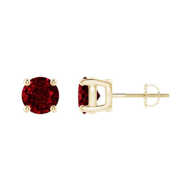 Round Ruby Stud Earrings Round Ruby Stud Earrings
