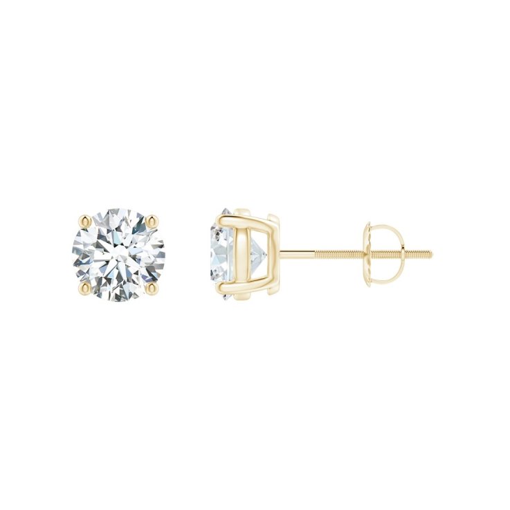 Basket-Set Diamond Stud Earrings Basket-Set Diamond Stud Earrings