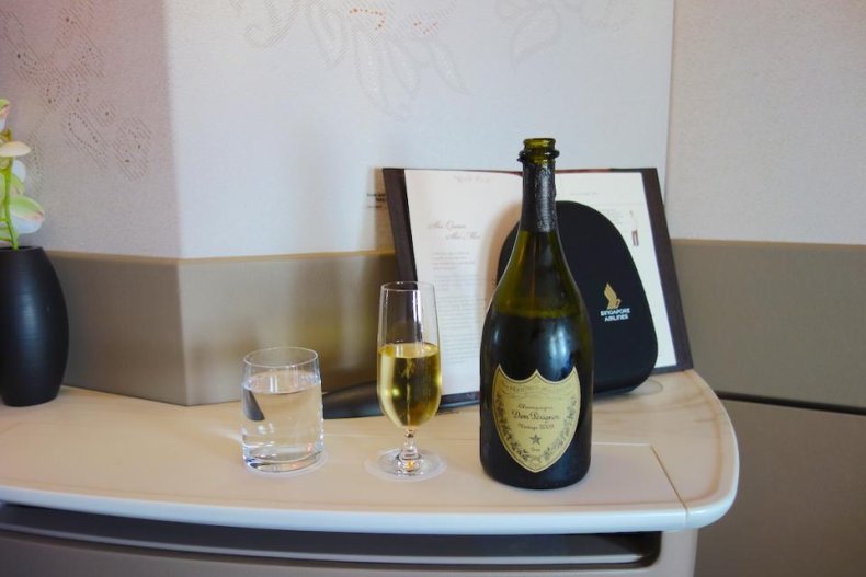 Dom Perignon First Class Singapore Airlines