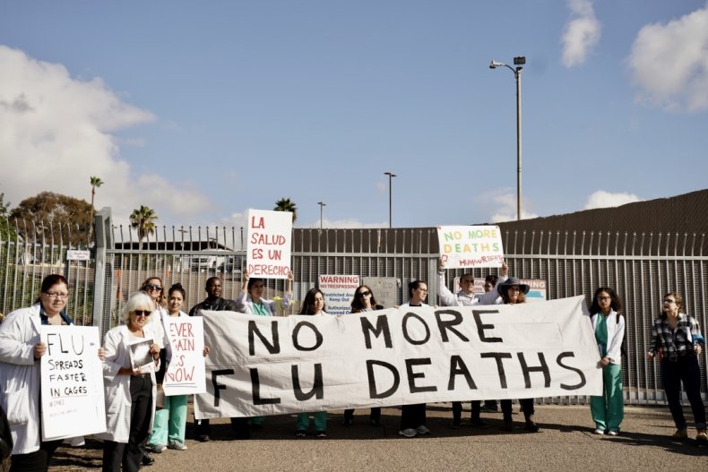Flu protest