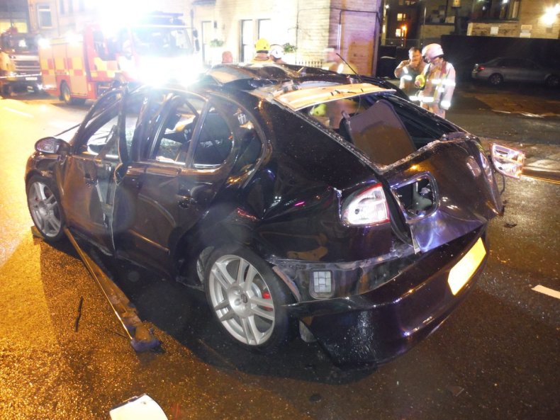 exploded car