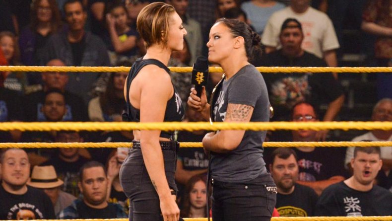 nxt rhea ripley stares down shayna baszler