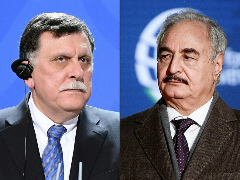 sarraj, haftar, libya, civil, war, leaders