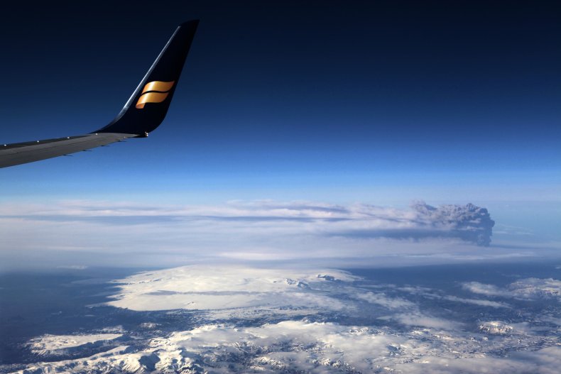 Iceland Eruption seen from a plane