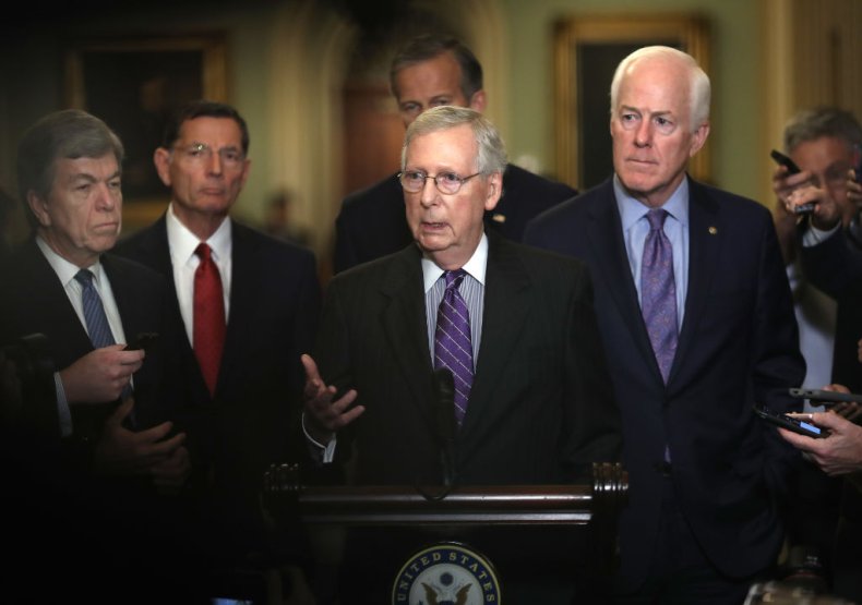 Mitch McConnell with Republican Senators