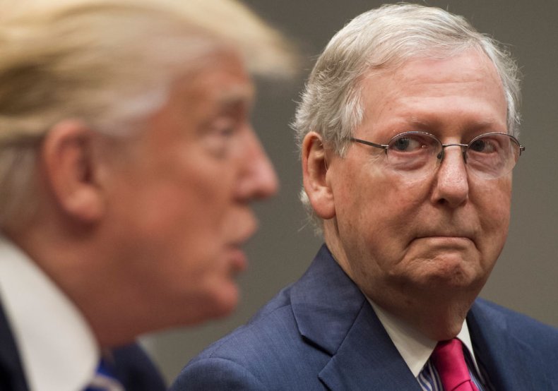 Senate Majority Leader Mitch McConnell with Trump