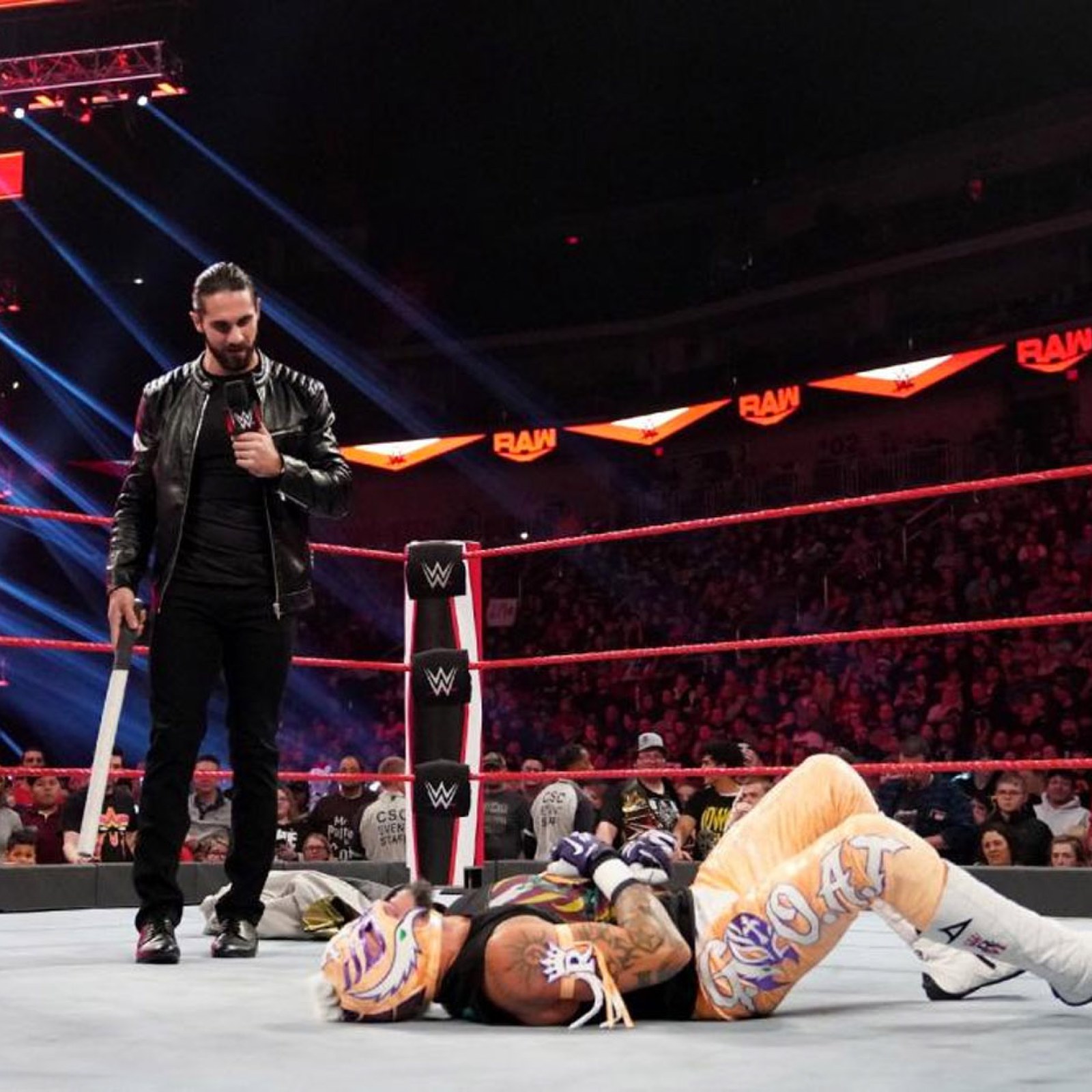 Wwe Monday Night Raw Results Seth Rollins And Rey Mysterio Square