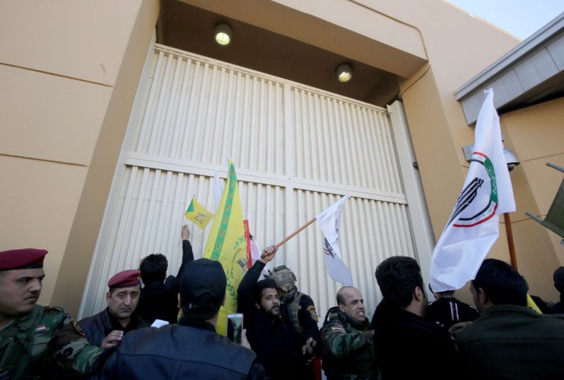 Iraqi Protesters Outside U.S. Embassy