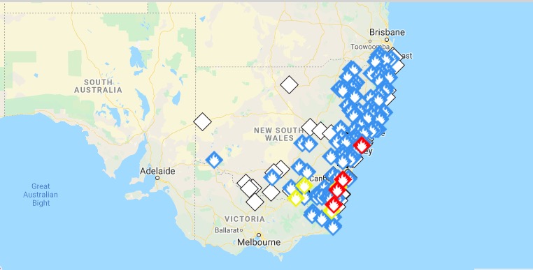 Australia Wildfires Map More Than 100 Fires Still Burning