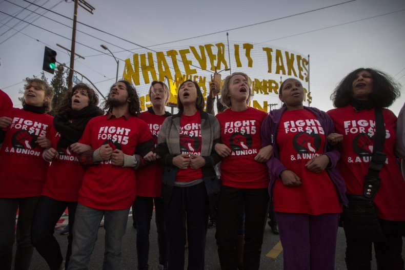 Workers Across The Country Demonstrate For Higher Minimum Wage