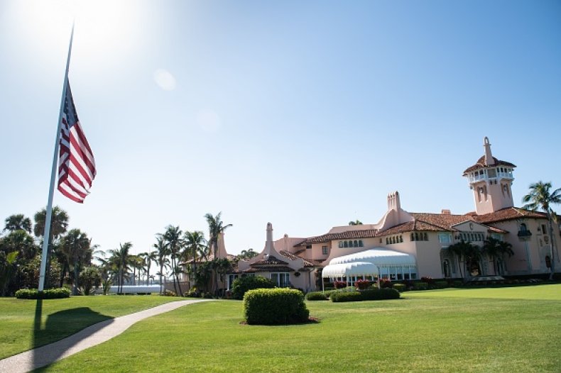 American flag at trump's mar-a-lago resort