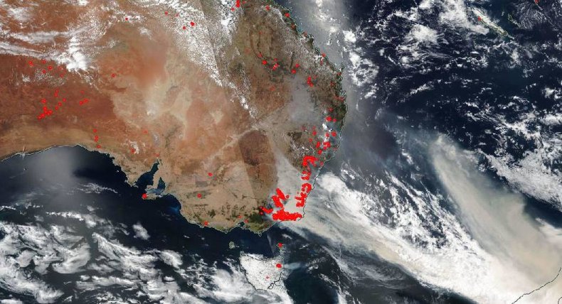 australia wildfire nasa picture