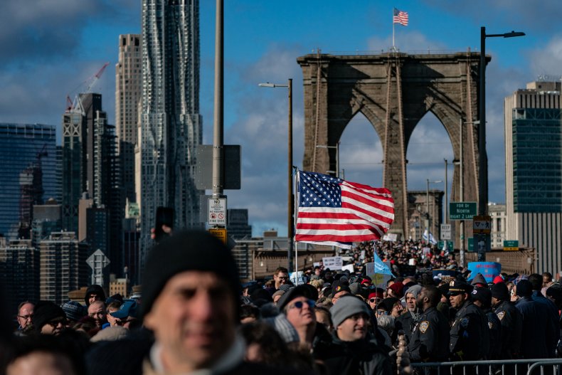 Jewish Solidarity March Brooklyn Bridge