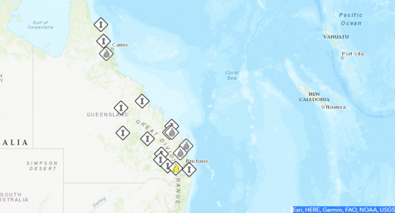 Queensland fire map