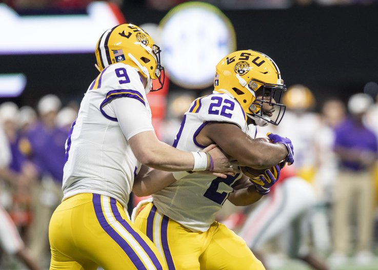 LSU Tigers, Joe Burrow, Clyde Edwards-Helaire LSU Tigers, Joe Burrow, Clyde Edwards-Helaire