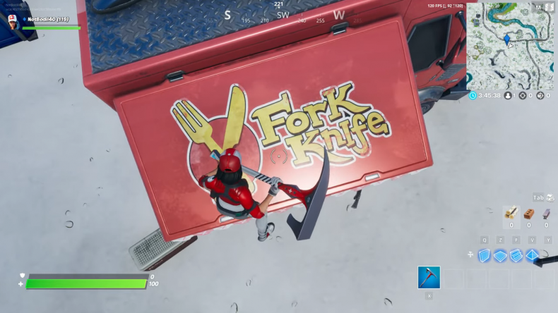 fortnite food truck location fork knife
