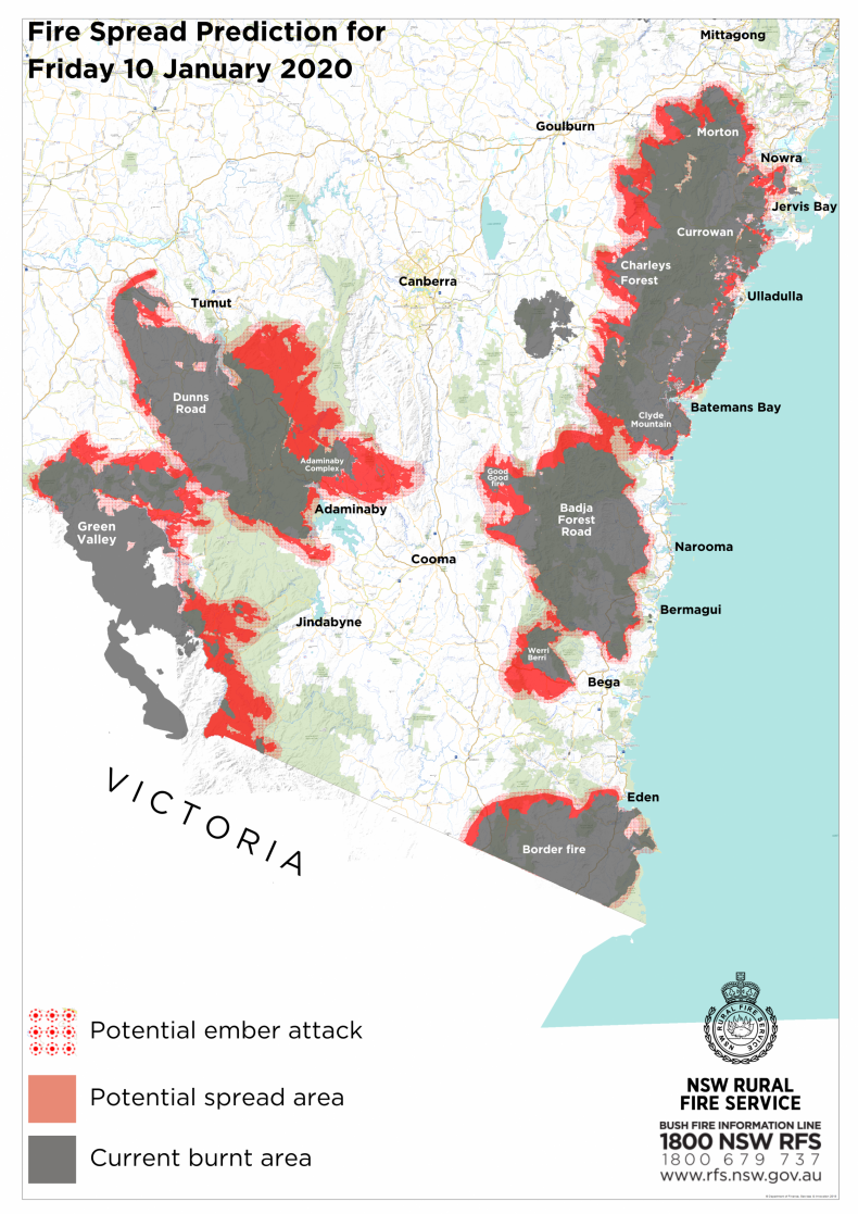 New south wales fires australia spreading