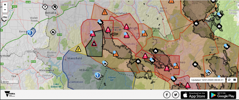 Victoria Fire Warning Map 