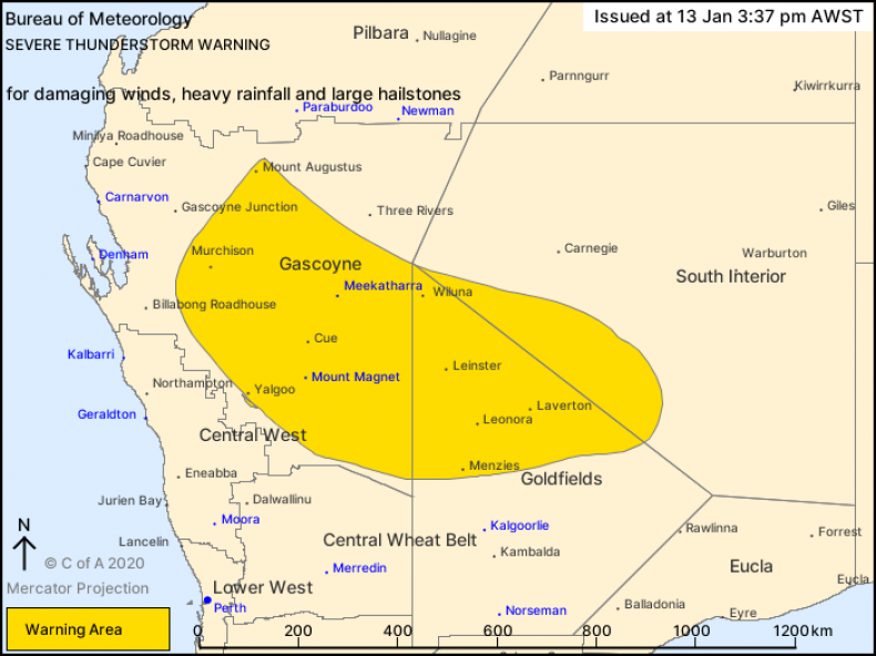 Warning Area Western Australia