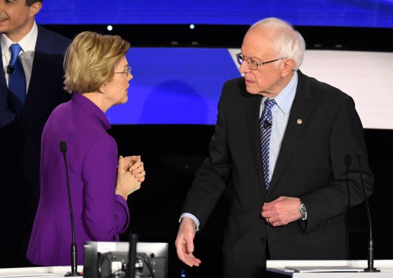 Elizabeth Warren and Bernie Sanders Post-Debate Iowa