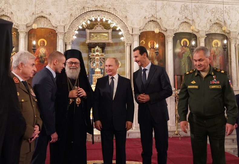 syria, assad, russia, putin, cathedral, damascus