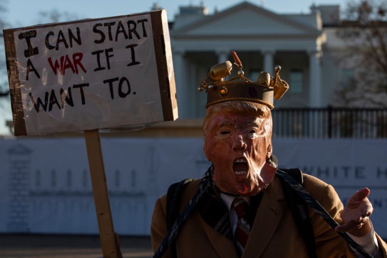 Protester against war