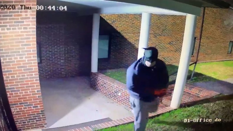Surveillance image of Batman church robber