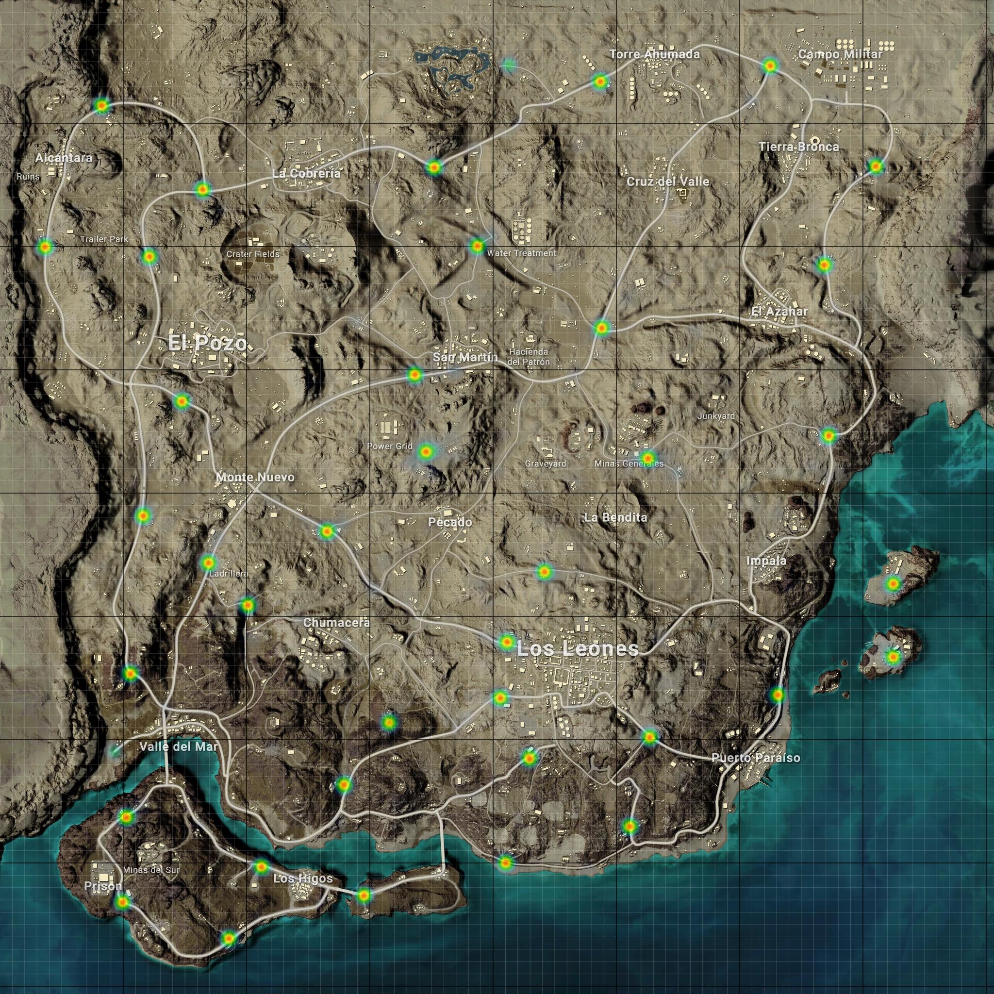 Map of glider locations on Miramar? : r/PUBATTLEGROUNDS