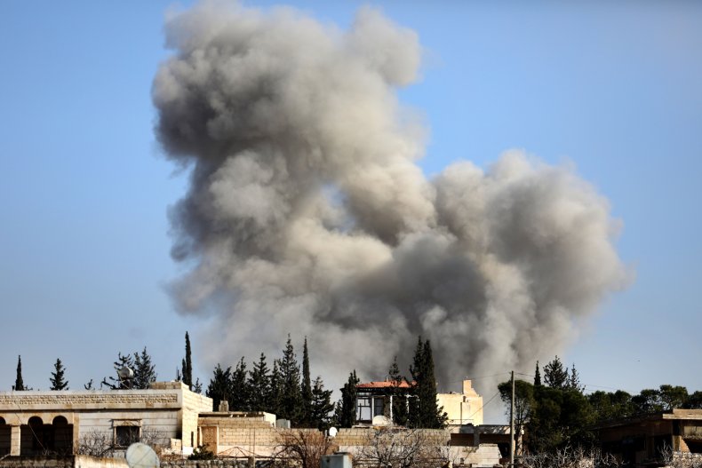 syria, air, strike, aleppo, idlib, war