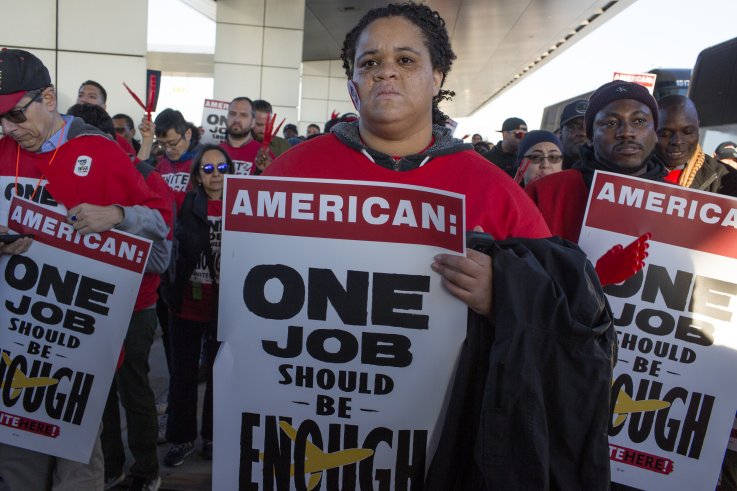 Labor protest rally