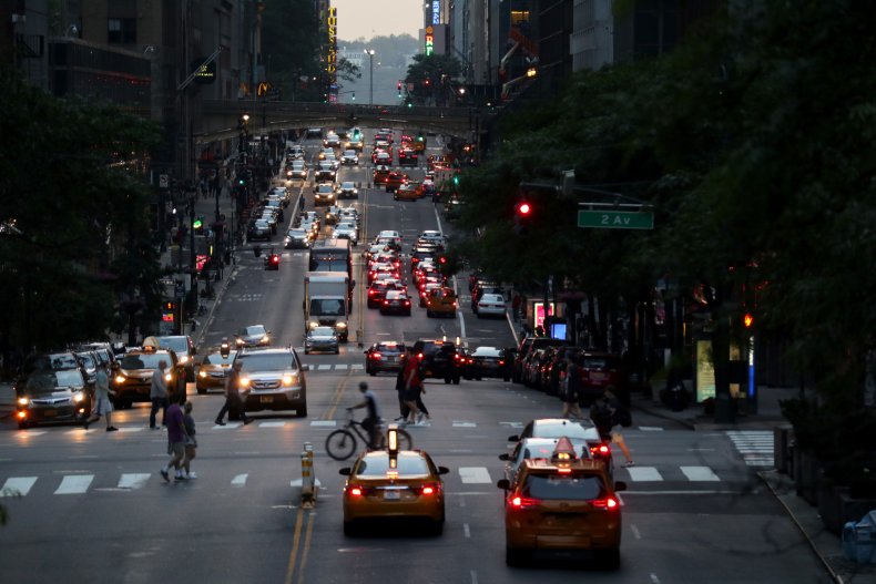 Traffic on 42nd Street in New York