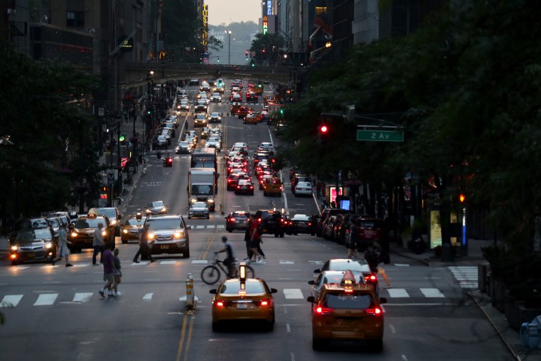 Traffic on 42nd Street in New York Traffic on 42nd Street in New York