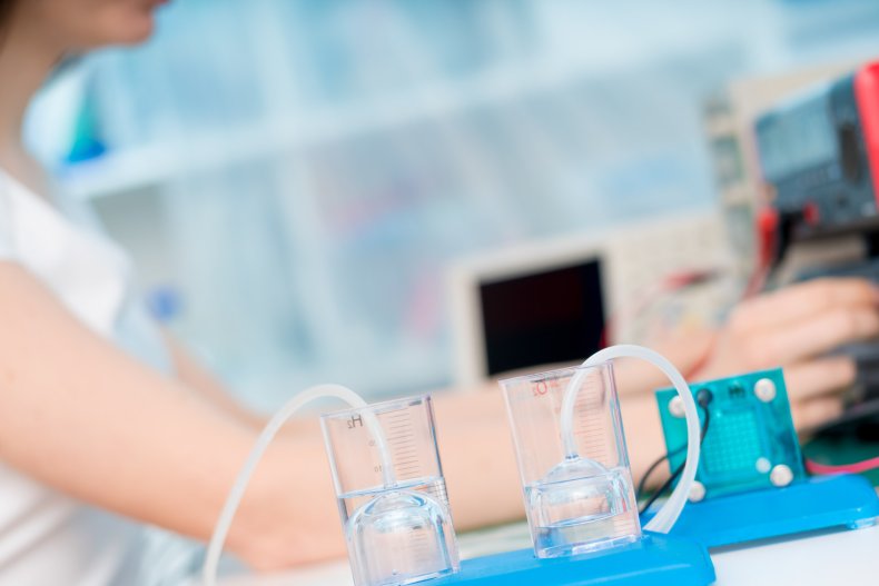 Stock image: Experiment with hydrogen power cells