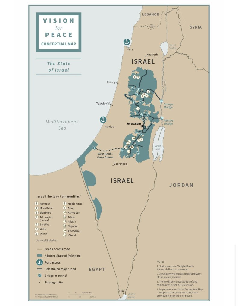israel, palestine, vision, peace, map, trump, plan