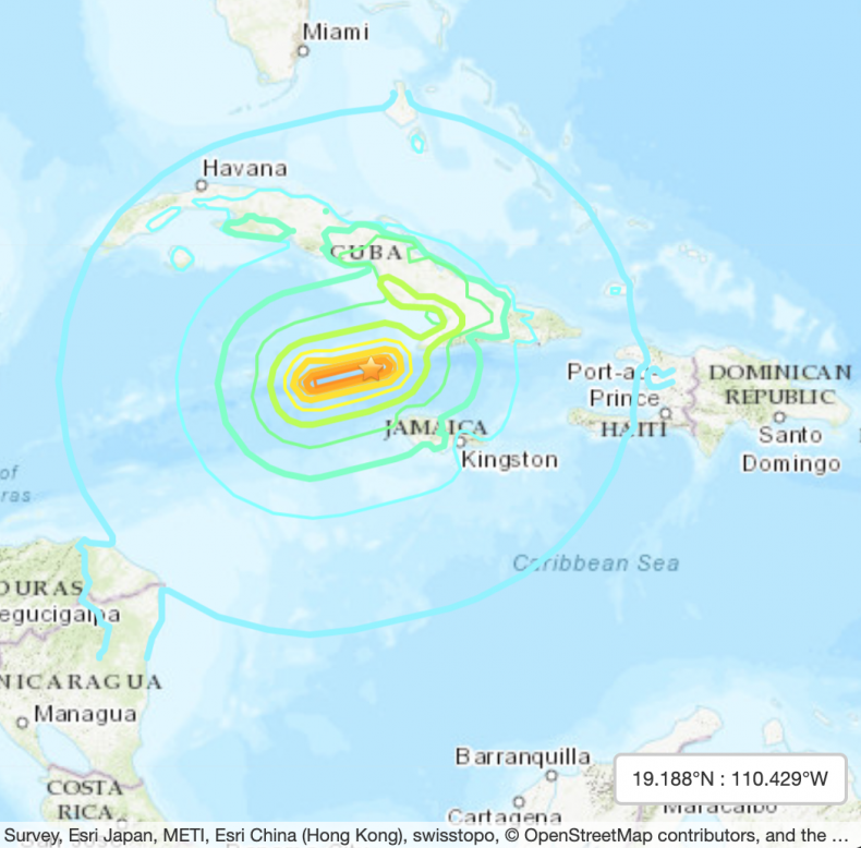Earthquake Jamaica Cuba January 28 2020